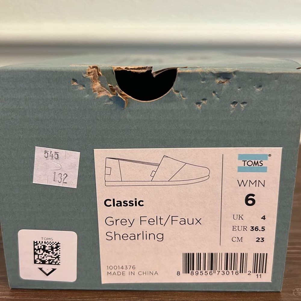 NWT TOMS Classic Grey Felt - Picture 7 of 7